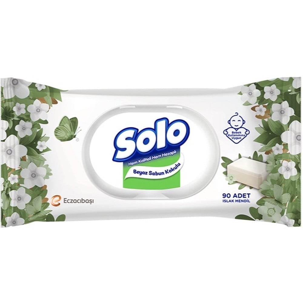 Solo Islak Havlu 90 lı Beyaz Sabun x24 lü Koli