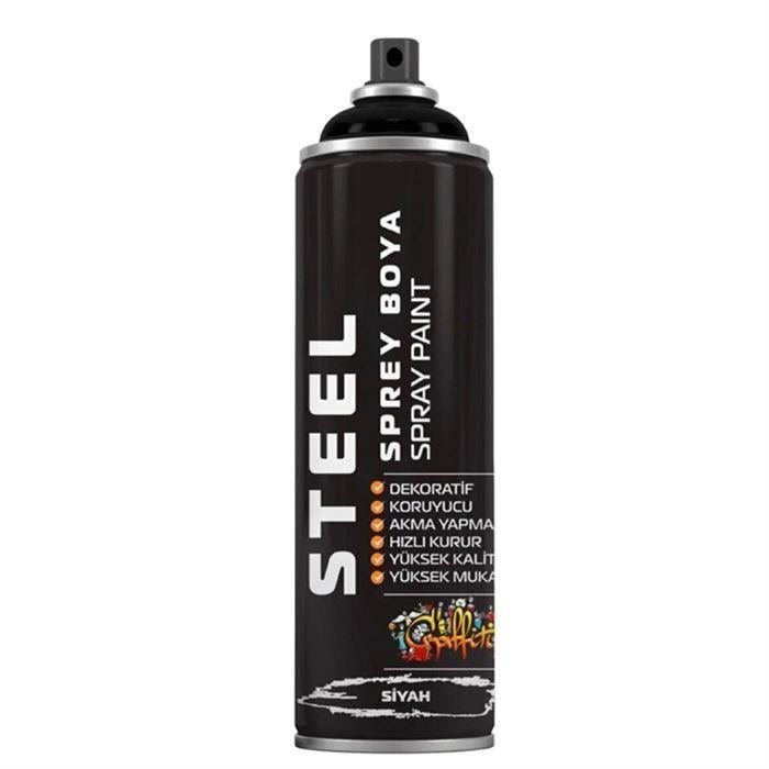 Steel Sprey Boya 200 Ml Siyah