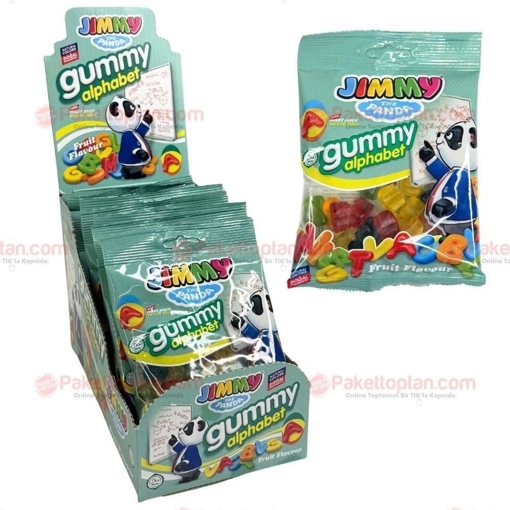 Tayaş Jimmy Gummy Alphabet 80 Gr Yumuşak Şeker x12 li Paket