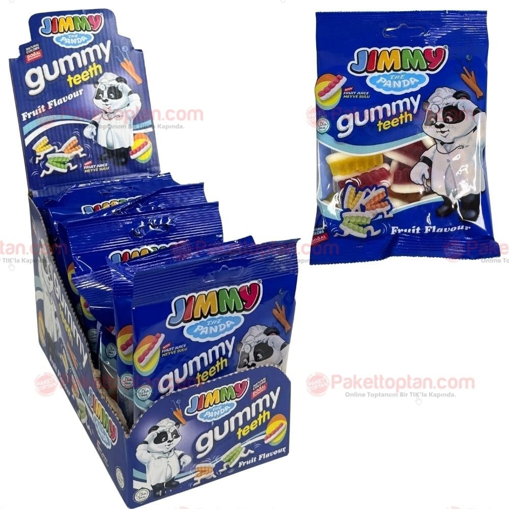 Tayaş Jimmy Gummy Teeth 80 Gr Yumuşak Şeker x12 li Paket