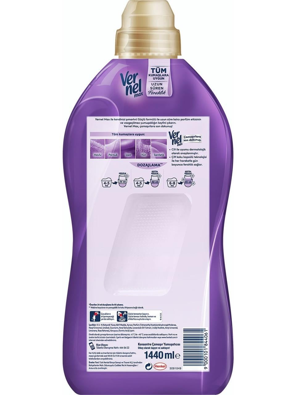 Vernel Max 1440 Ml Yumuşatıcı Lavanta