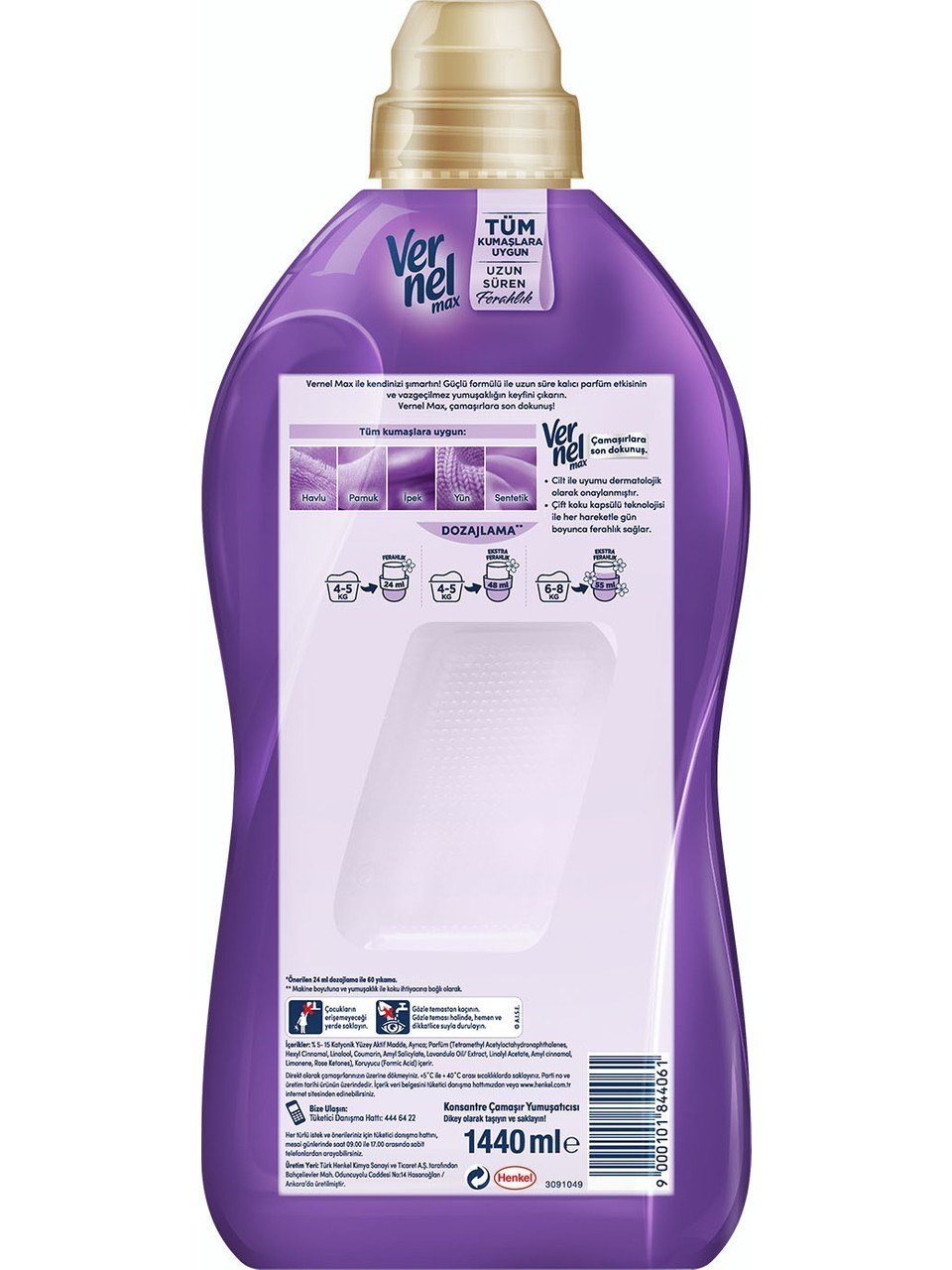 Vernel Max 1440 Ml Yumuşatıcı Lavanta