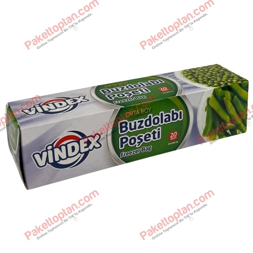Vindex Buzdolabı Poşeti Orta Boy 24x38 Cm 20 Adetli