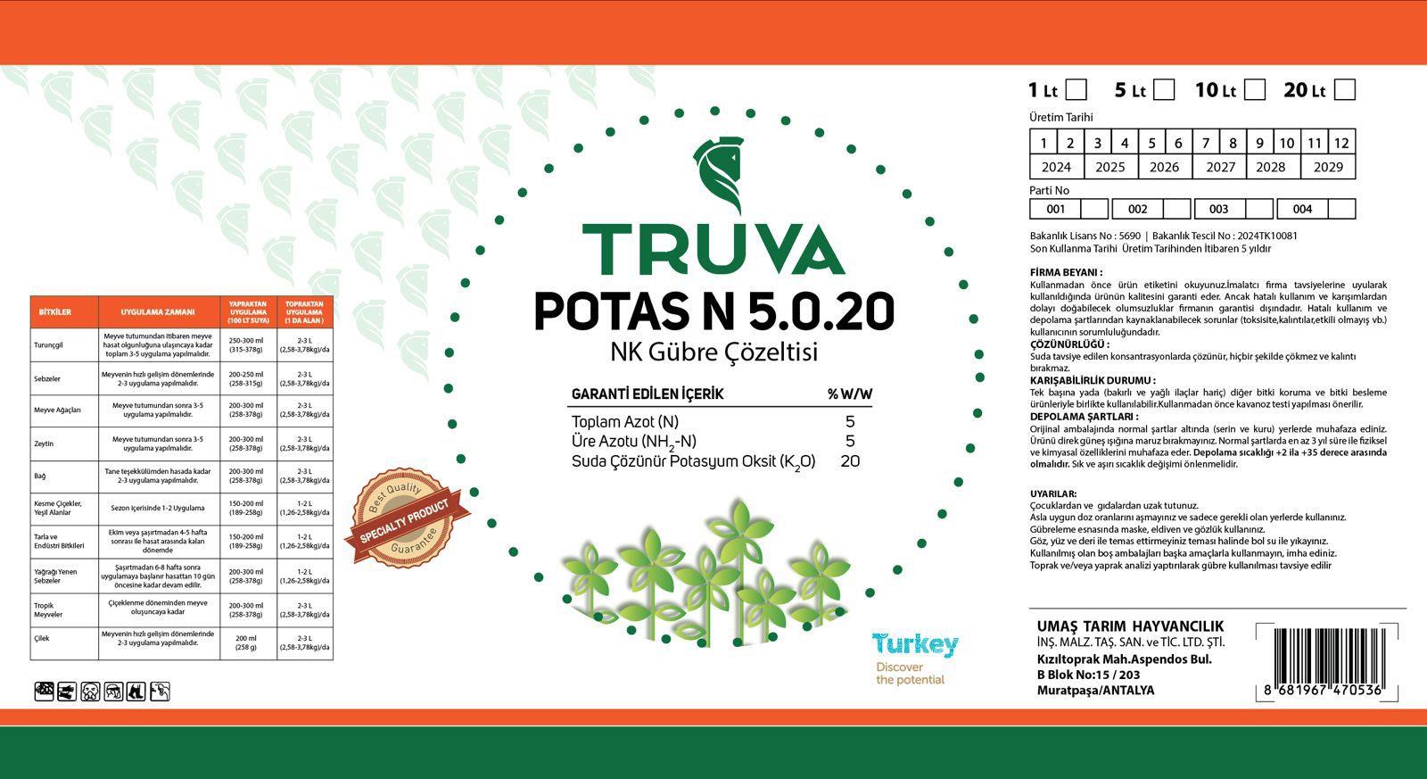 Potas N 5-0-20