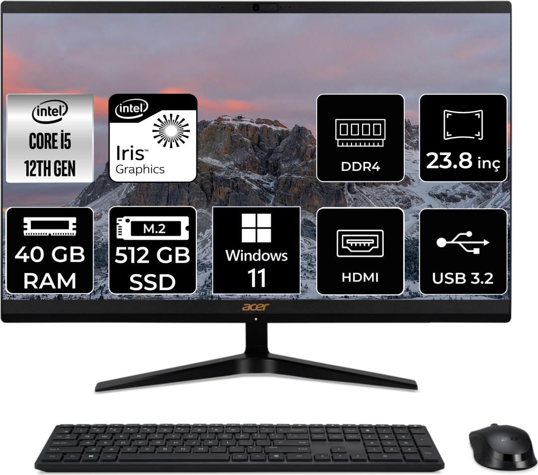 Acer Aspire C24-1700 Intel Core I5 1235U 40GB 512GB SSD 23.8