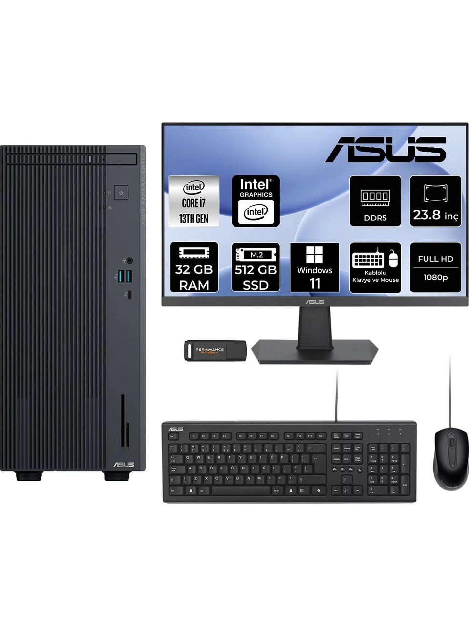 Asus Expertcenter P500MV Intel Core I7 13620H 32GB 512GB SSD 23.8