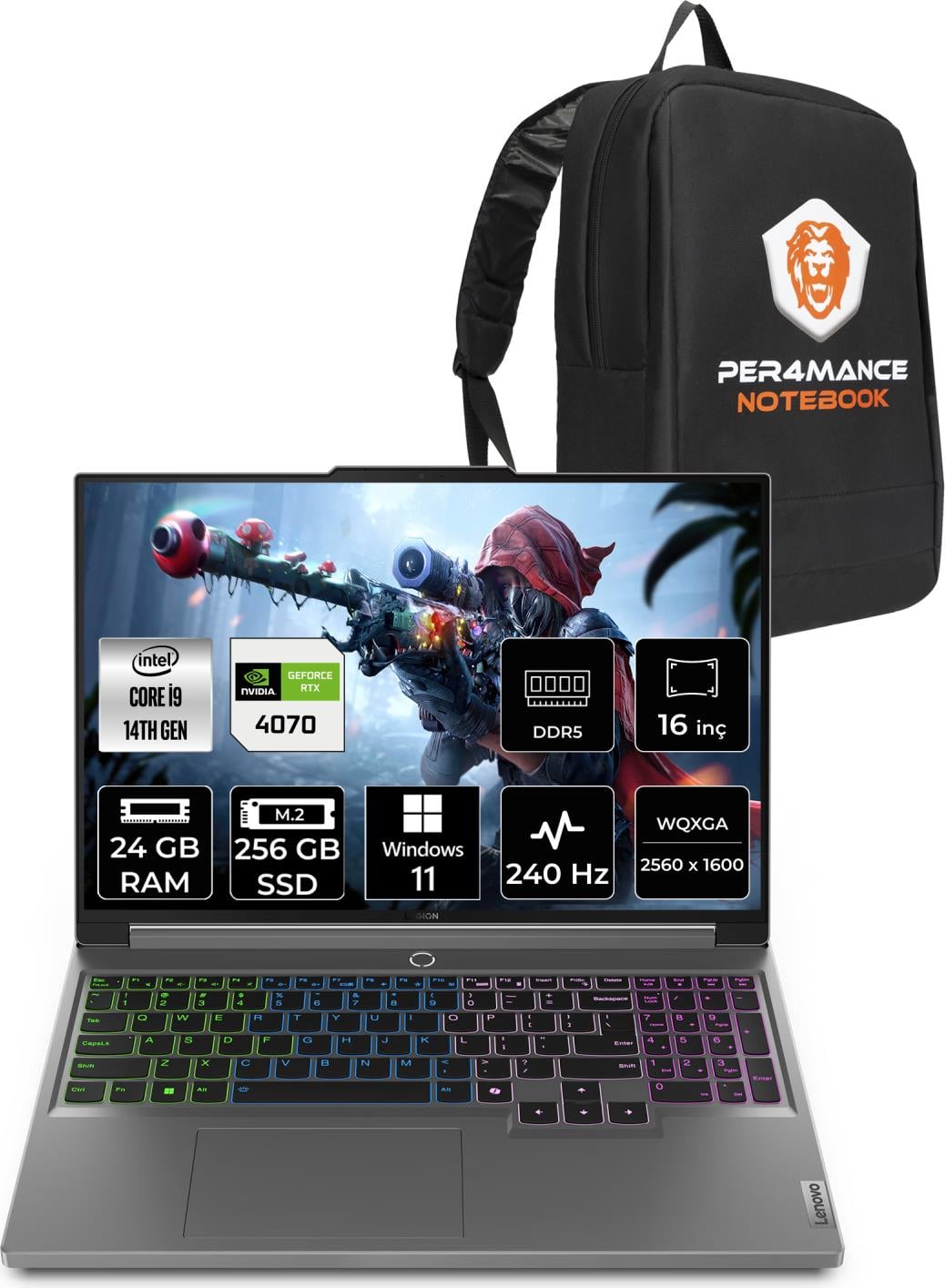 Lenovo Legion 5 Intel Core I9 14900HX 24GB 256GB SSD RTX4070/8GB