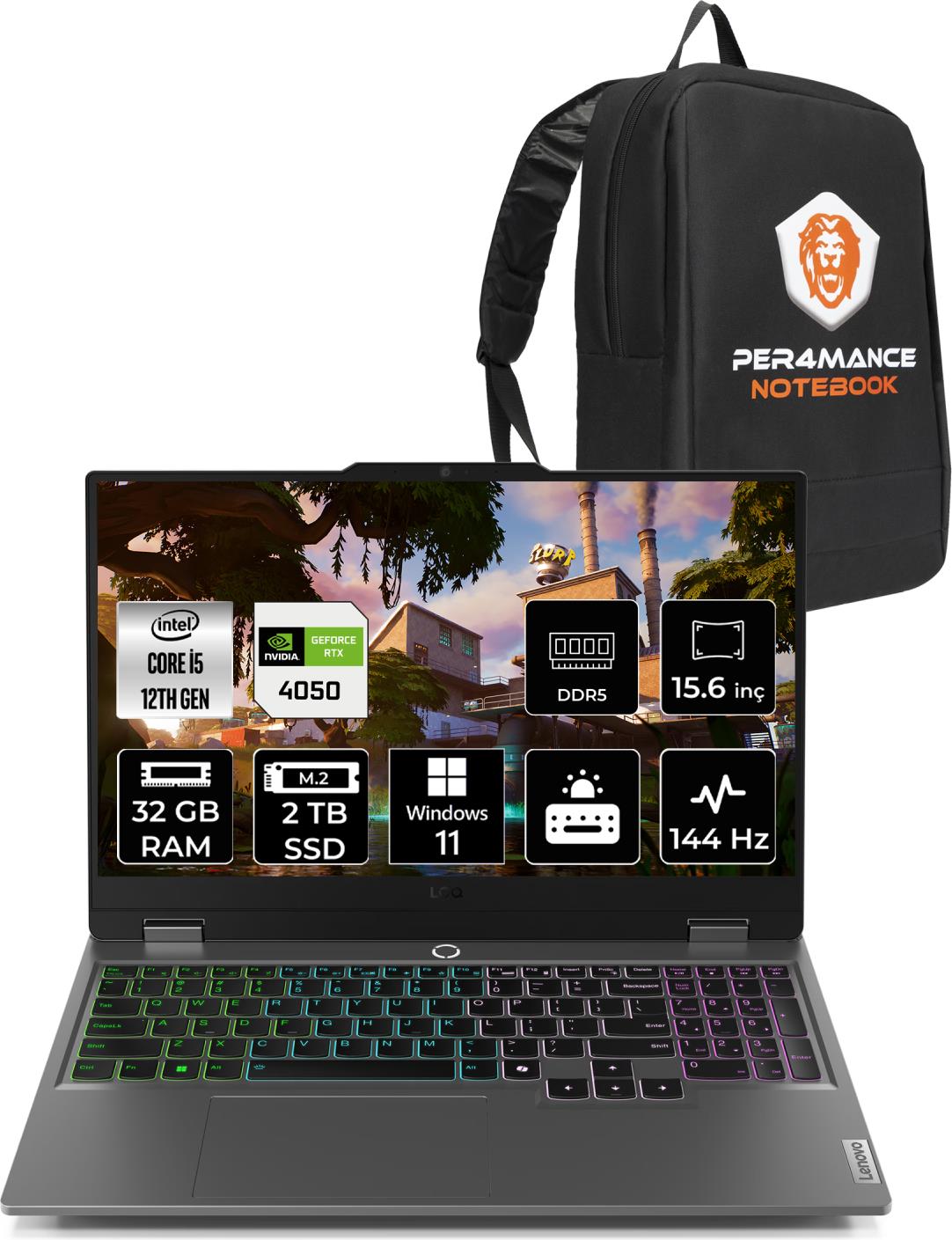 Lenovo Loq Intel Core I5 12450HX 32GB 2tb SSD RTX4050/6GB 15.6