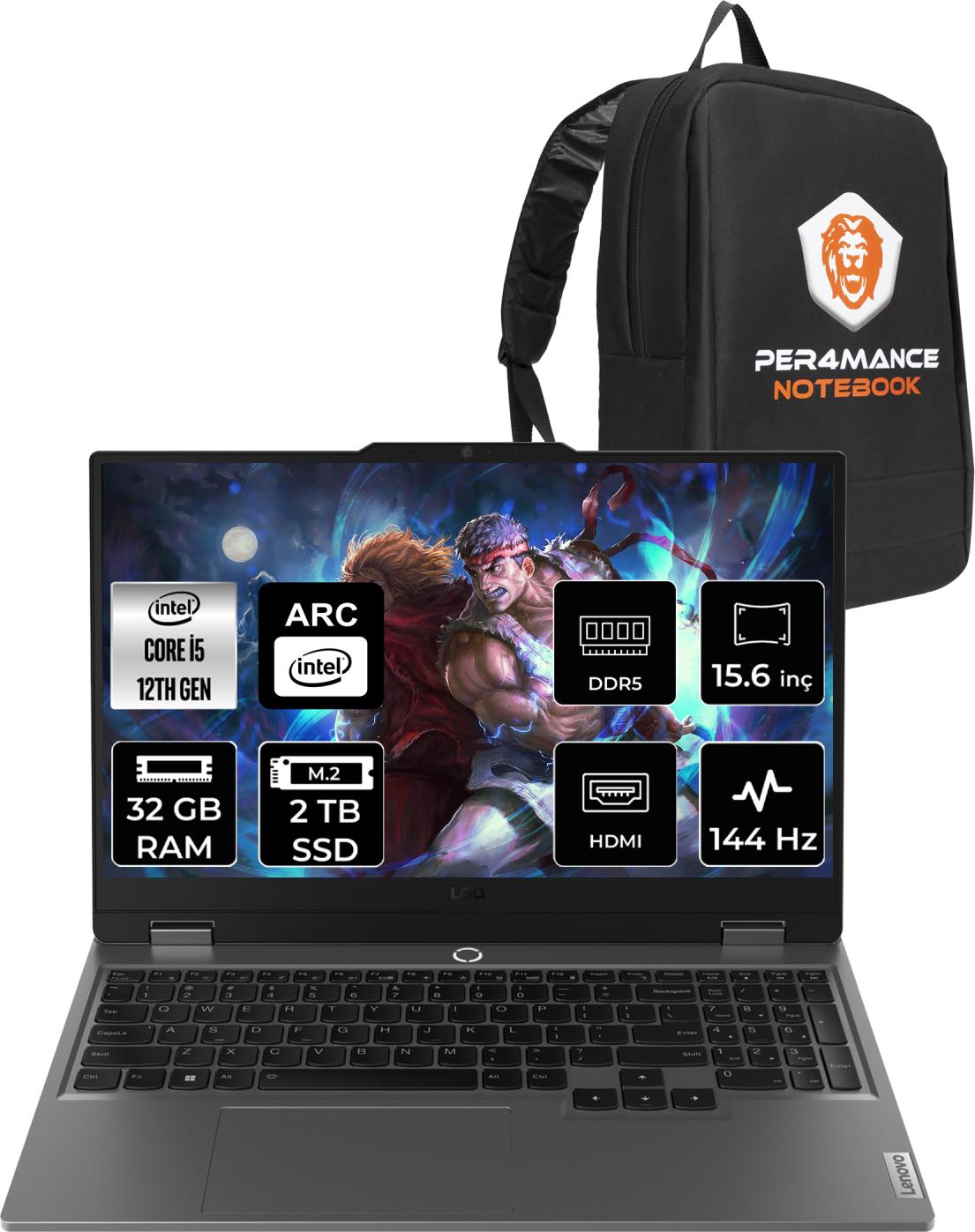 Lenovo Loq Intel Core I5 12450HX 32GB 2tb SSD A530M/4GB 15.6