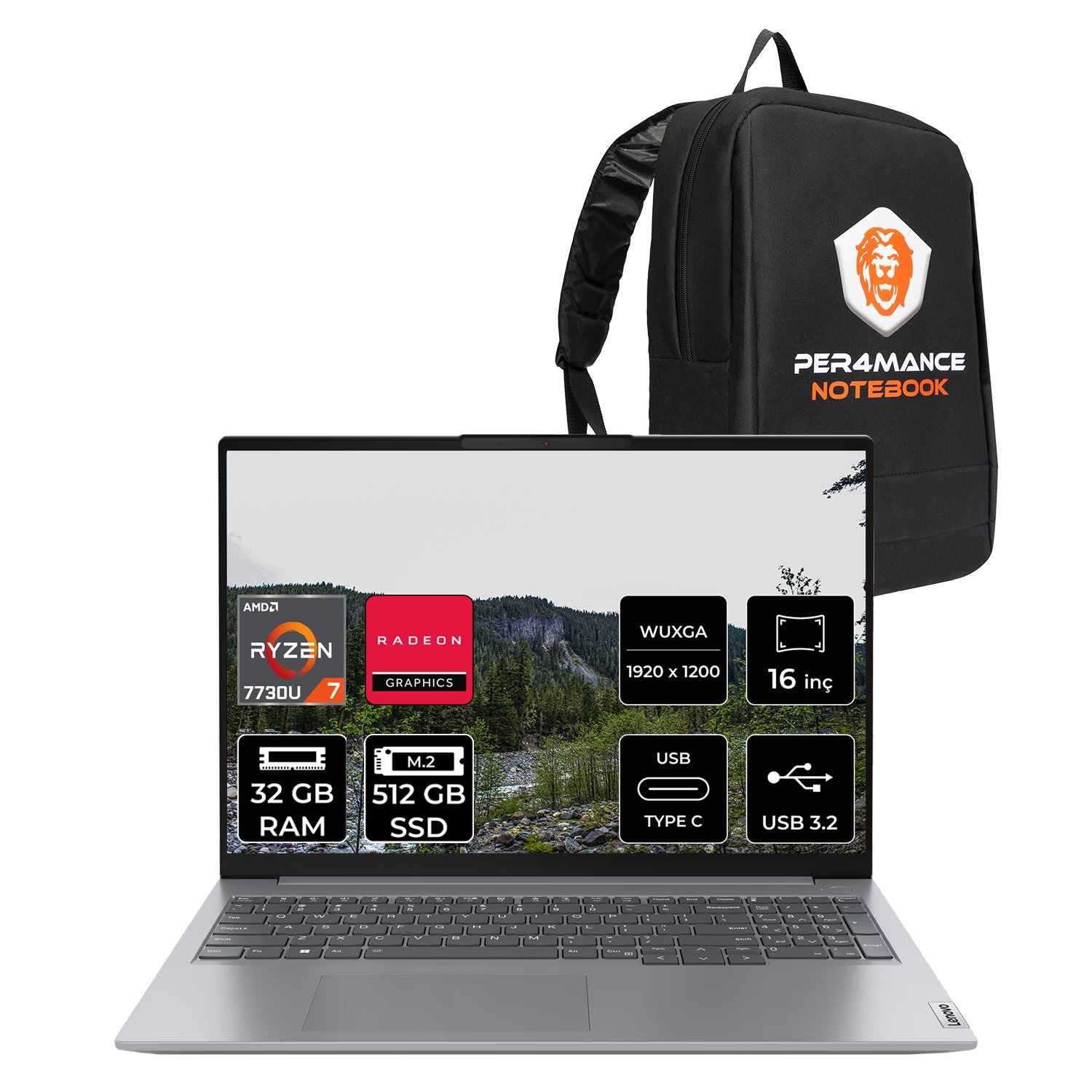 Lenovo Thinkbook 16 Gen 6 Amd Ryzen 7 7730U 32GB 512GB SSD 16