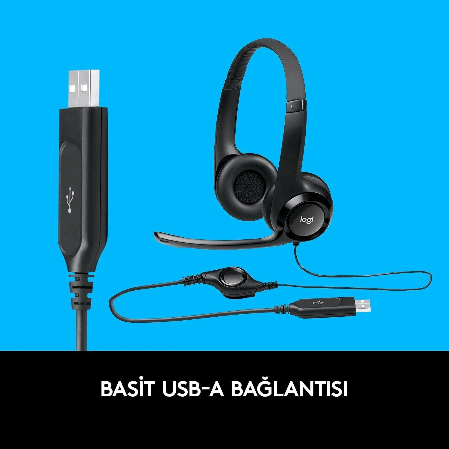 Logitech H390 Mikrofonlu Siyah Kulaklık 981-000406