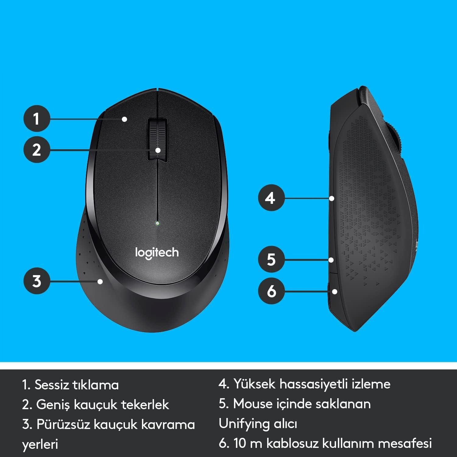 Logitech M330 Silent Kablosuz Siyah 910-004909