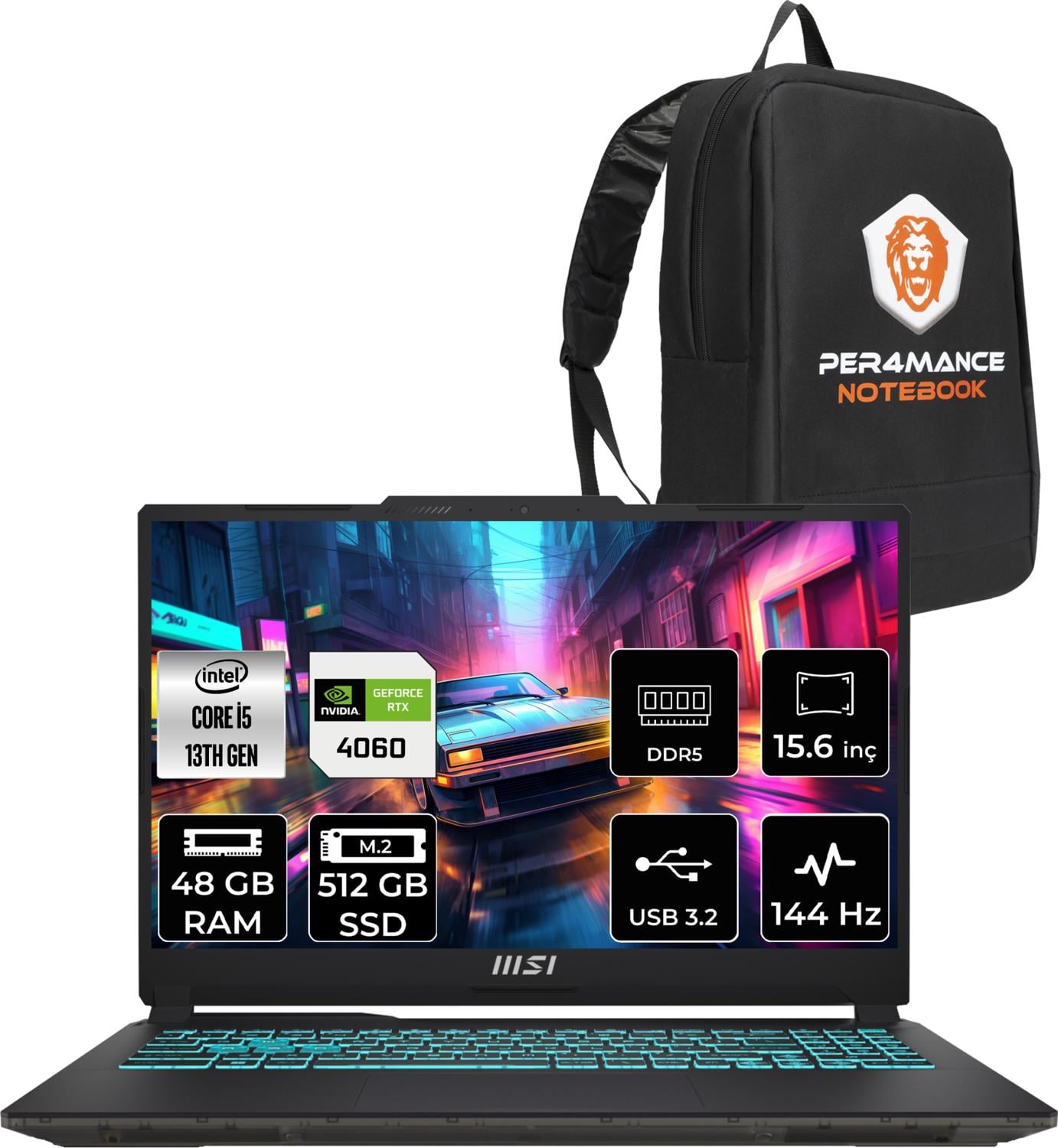 Msı Cyborg 15 Intel Core I5-13420H 48GB 512GB SSD RTX4060/8GB 15.6
