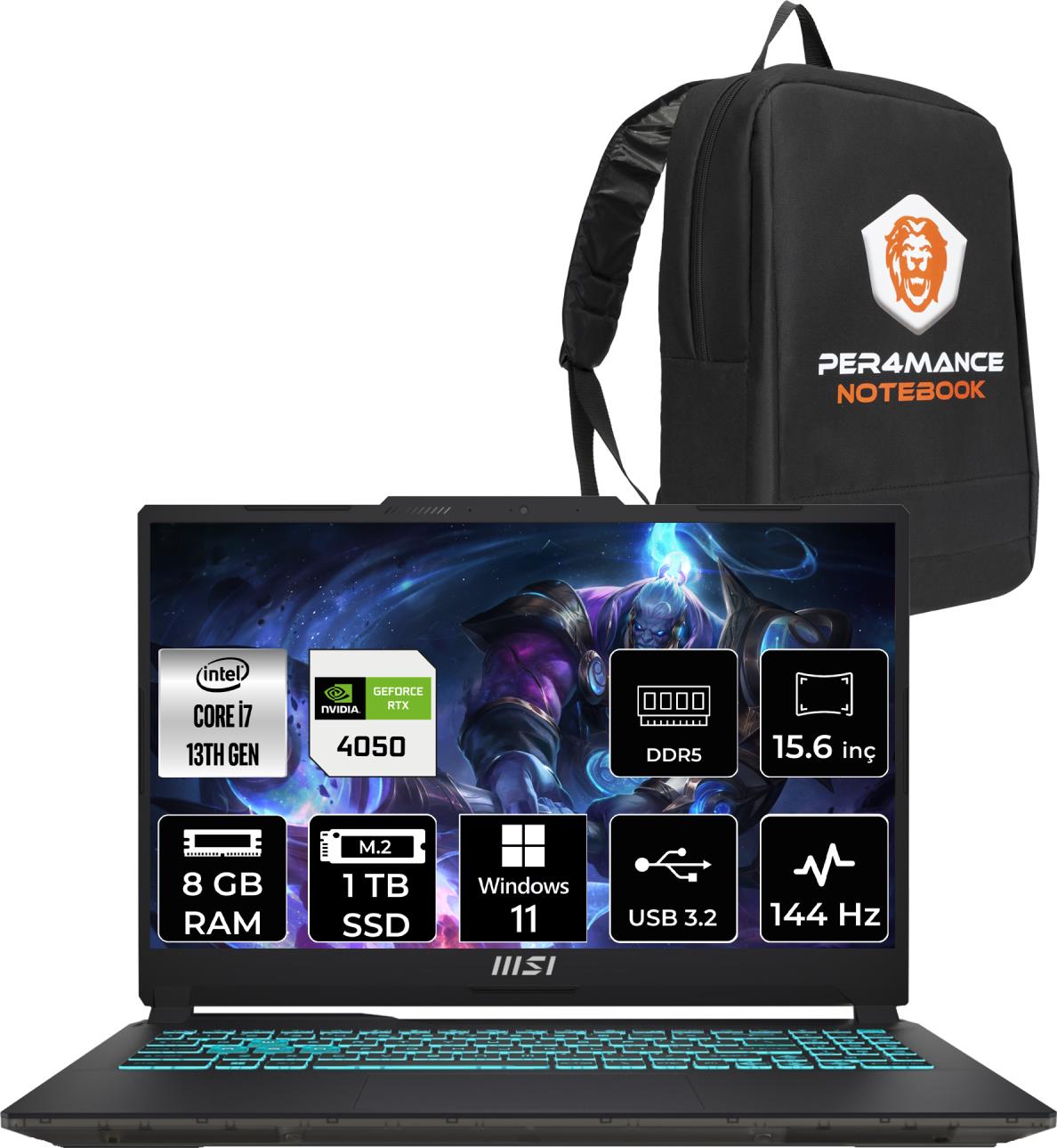 Msı Cyborg 15 Intel Core I7-13620H 8gb 1tb SSD RTX4050/6GB 15.6
