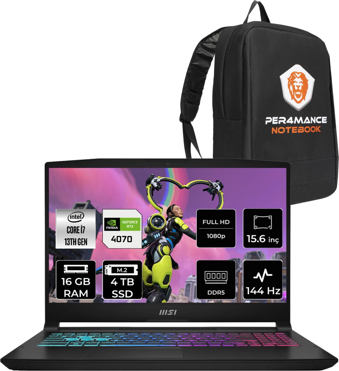 Msı Katana 15 Intel Core I7 13620H 16GB 4tb SSD RTX4070/8GB 15.6