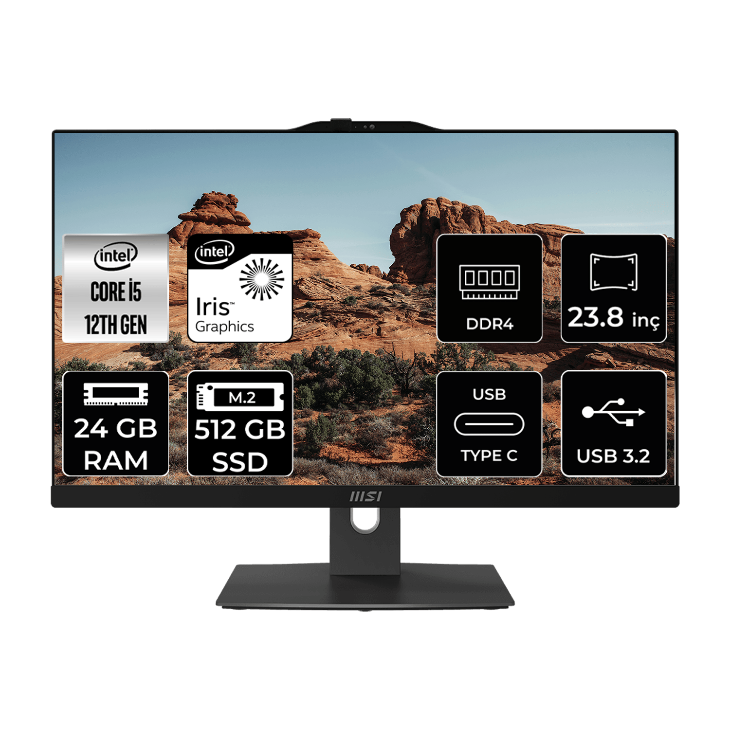 Msı Modern AM242P Intel Core I5 1235U 24GB 512GB SSD 23.8