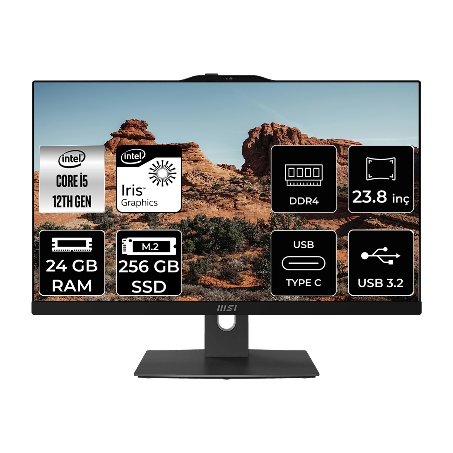 Msı Modern AM242P Intel Core I5 1235U 24GB 256GB SSD 23.8
