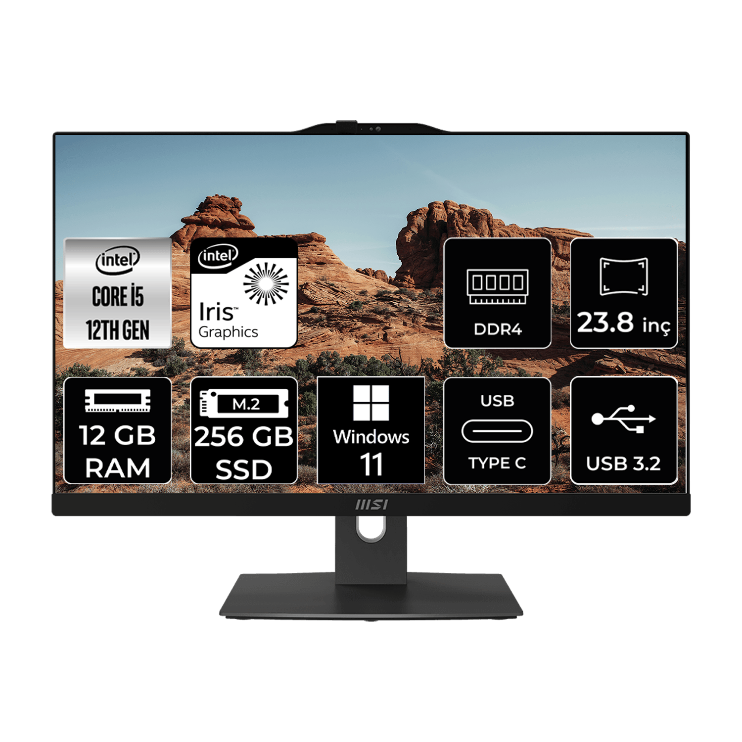 Msı Modern AM242P Intel Core I5 1235U 12GB 256GB SSD 23.8