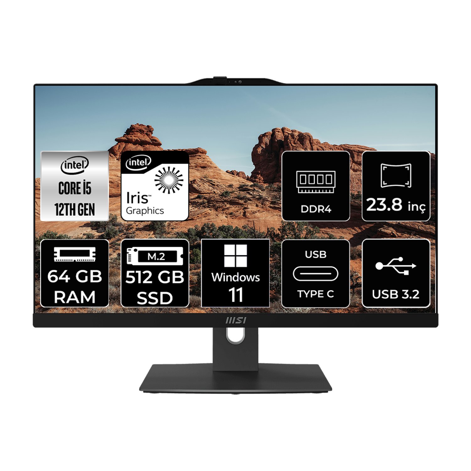 Msı Modern AM242P Intel Core I5 1235U 64GB 512GB SSD 23.8