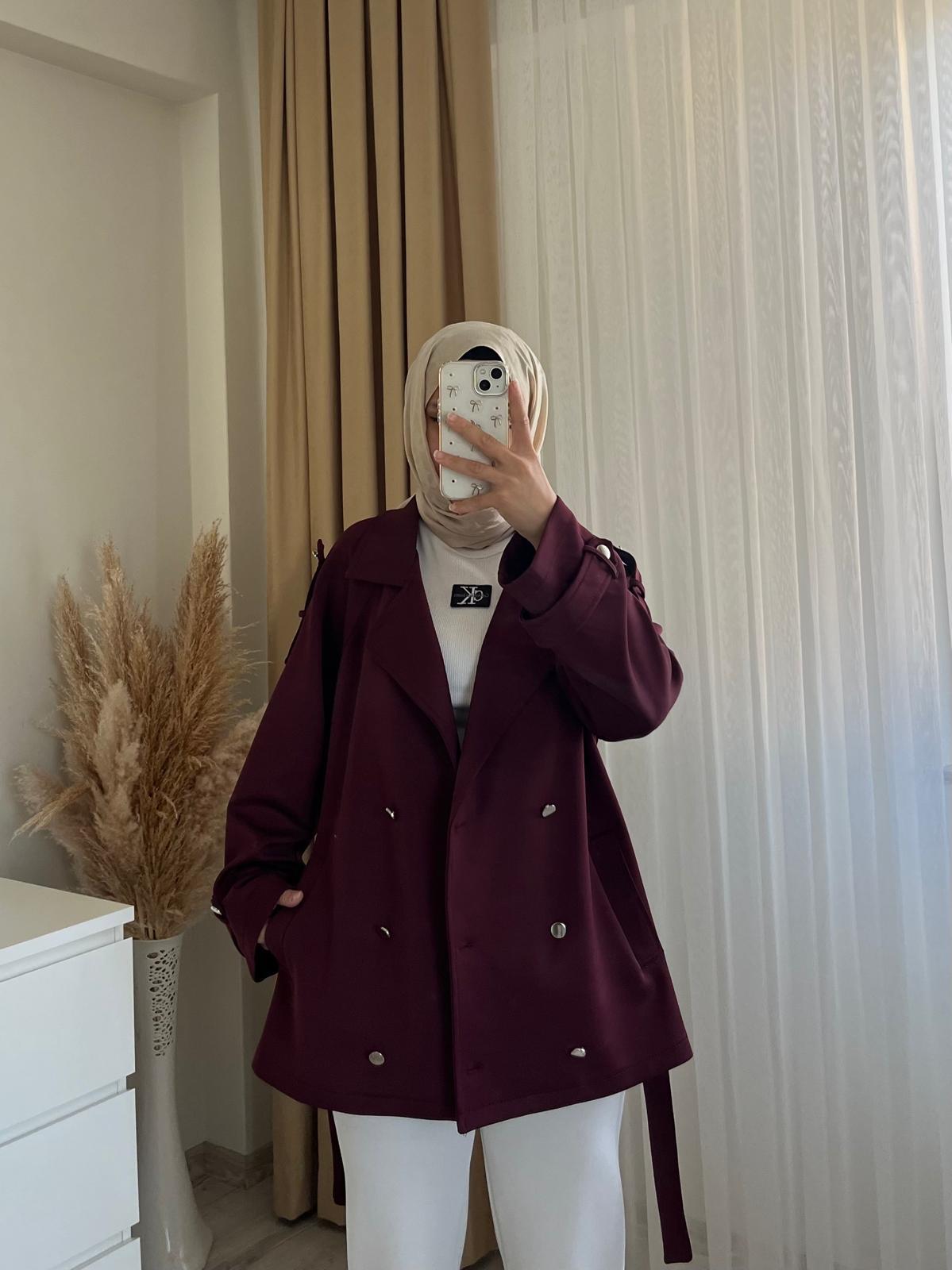 Bordo Scuba Ceket