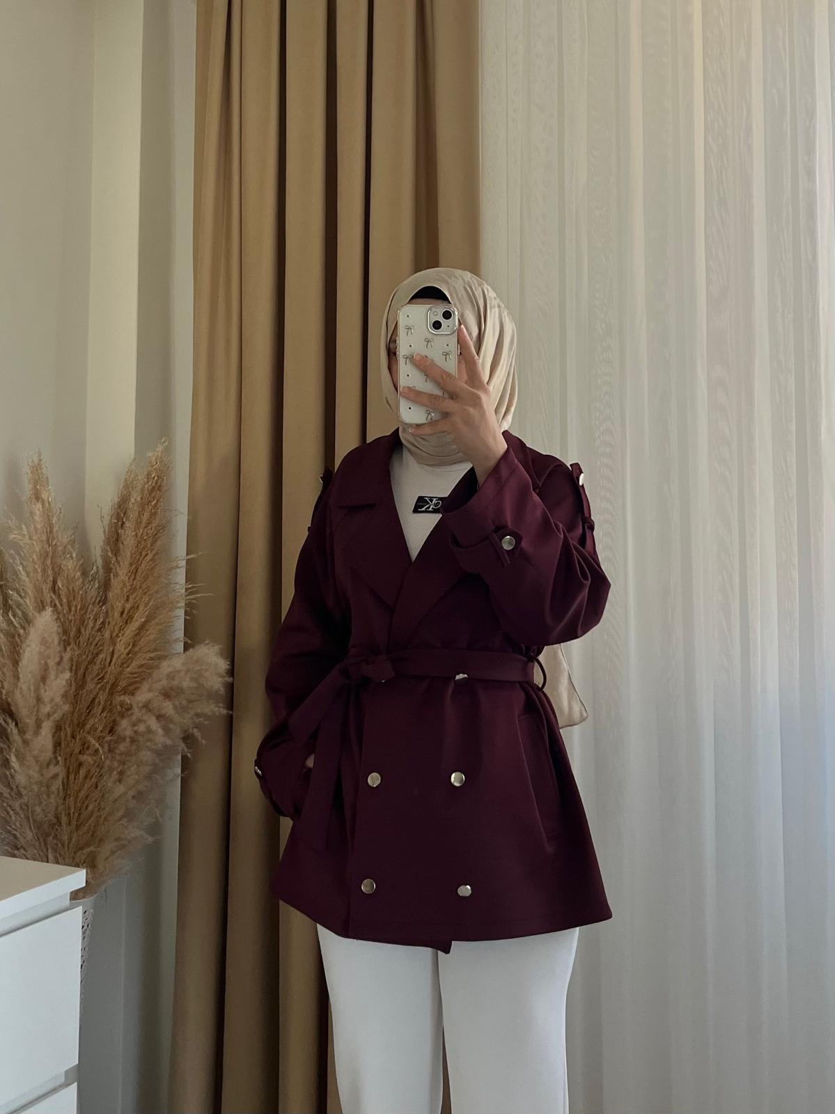 Bordo Scuba Ceket