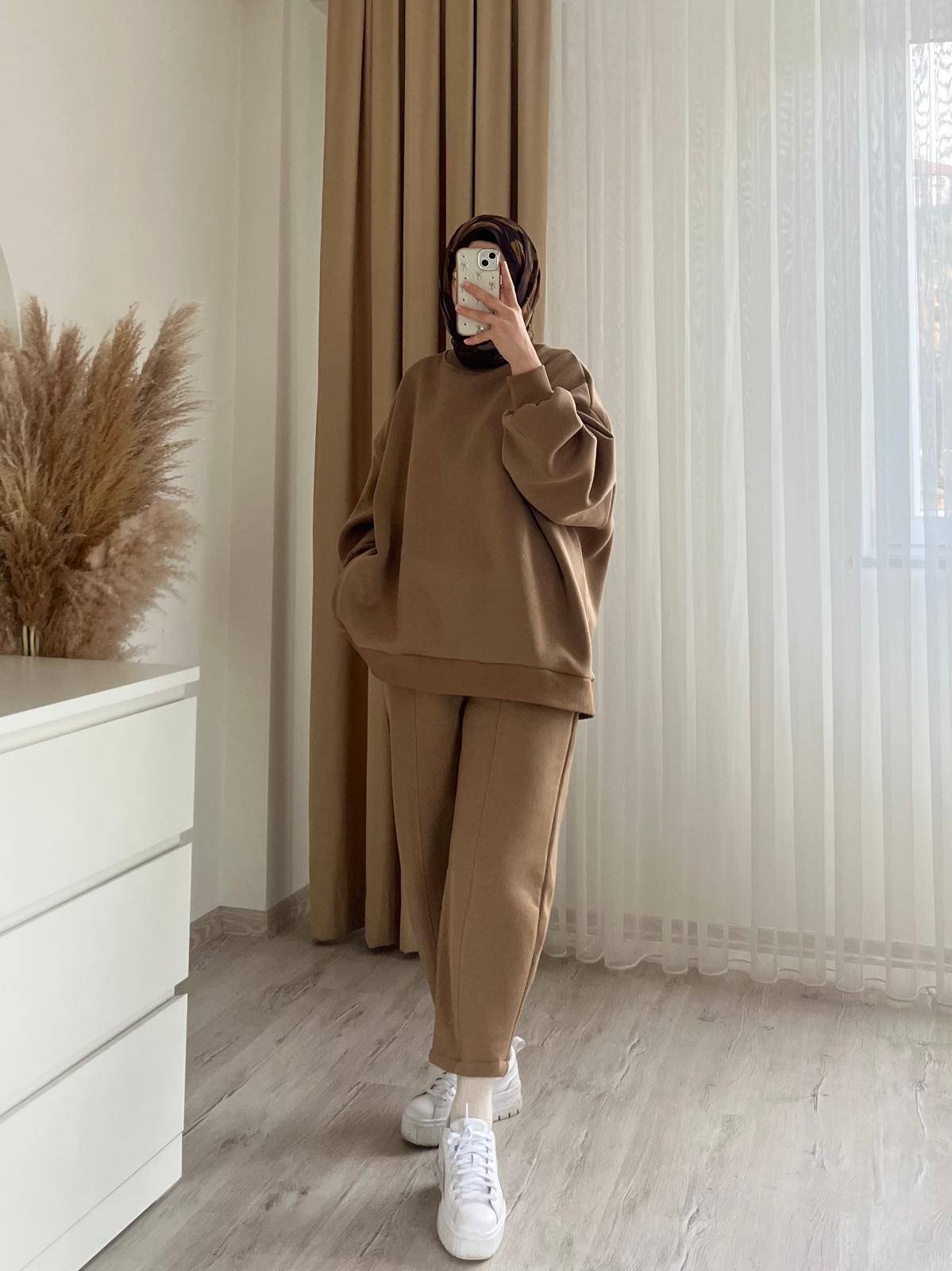 CAMEL 3 İPLİK OVERSİZE TAKIM