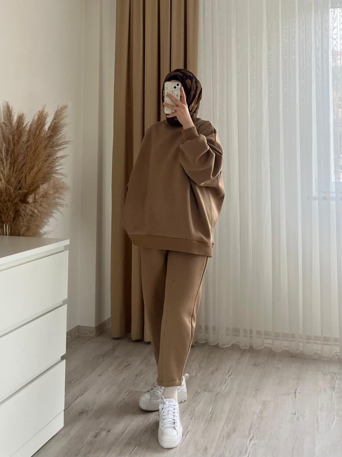 CAMEL 3 İPLİK OVERSİZE TAKIM