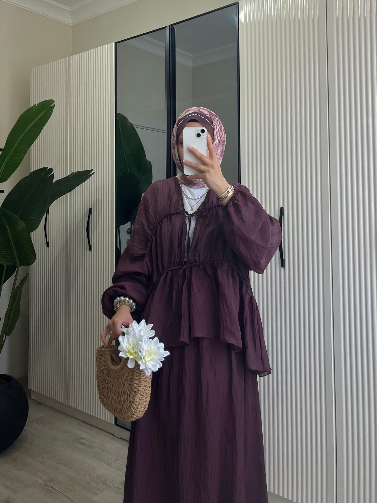 Flora Pinterest Etek Takım Mürdüm