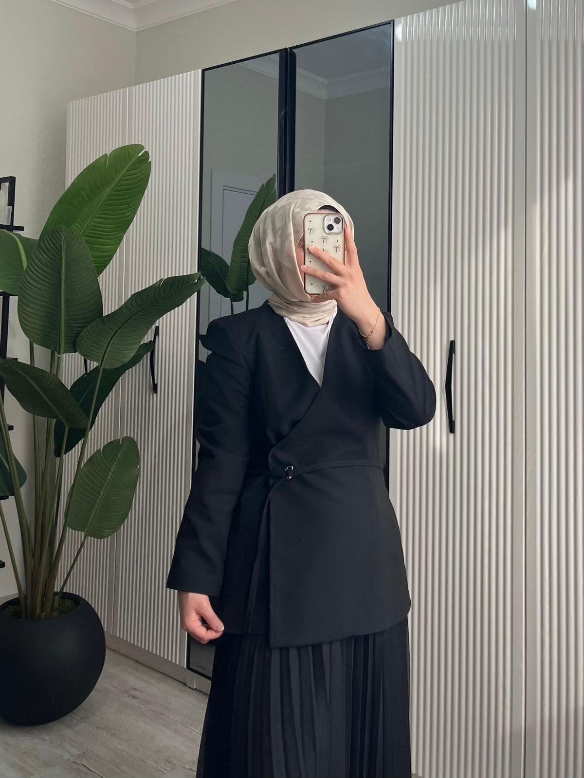 Hm Astarlı Ceket Siyah