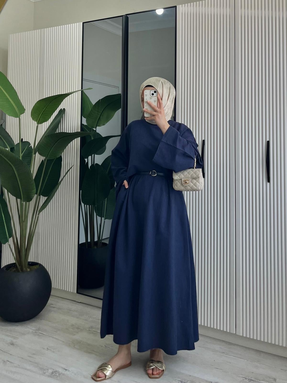 KETEN CROP TAKIM / LACİVERT
