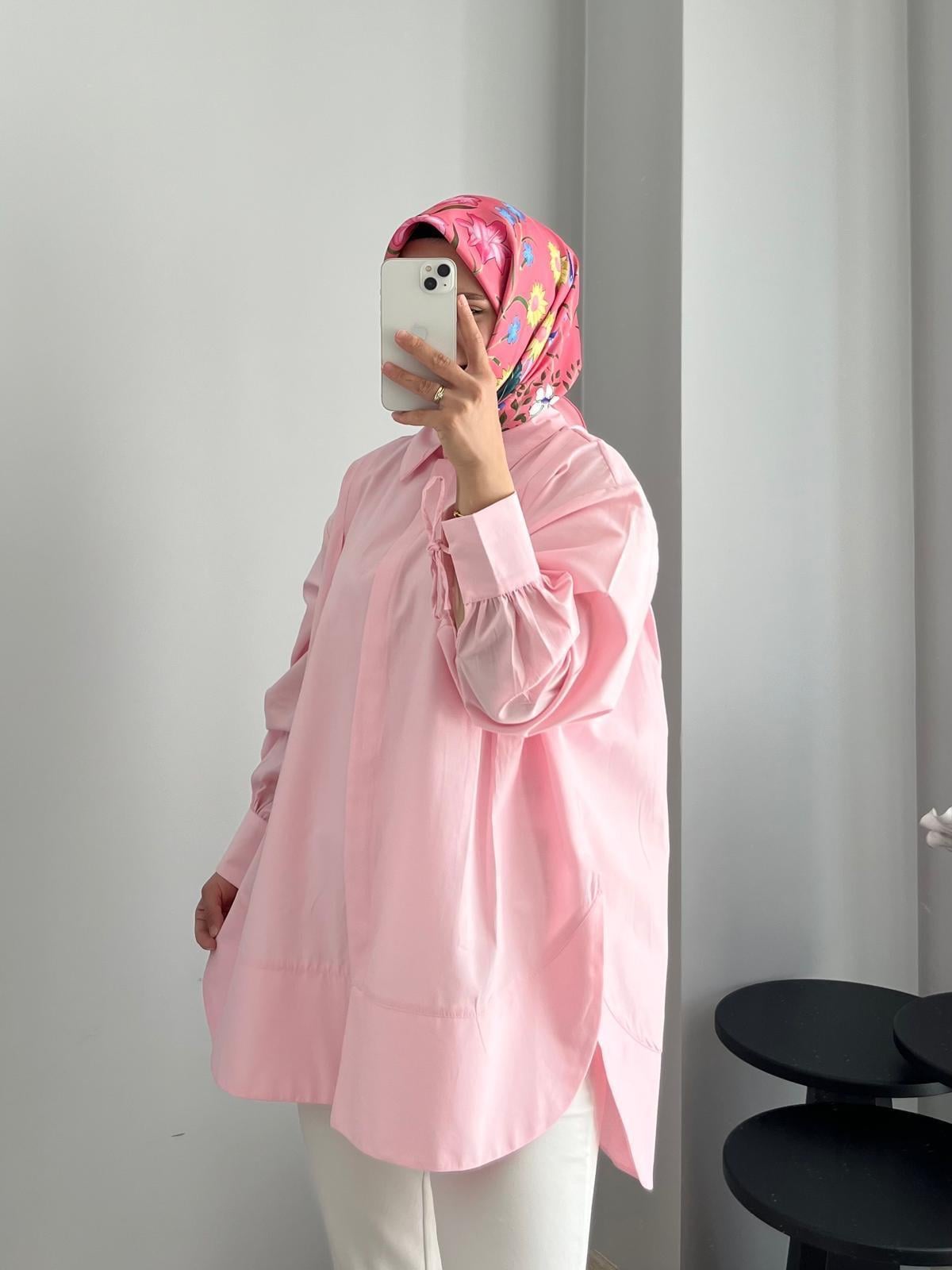 OVERSİZE PEMBE GÖMLEK