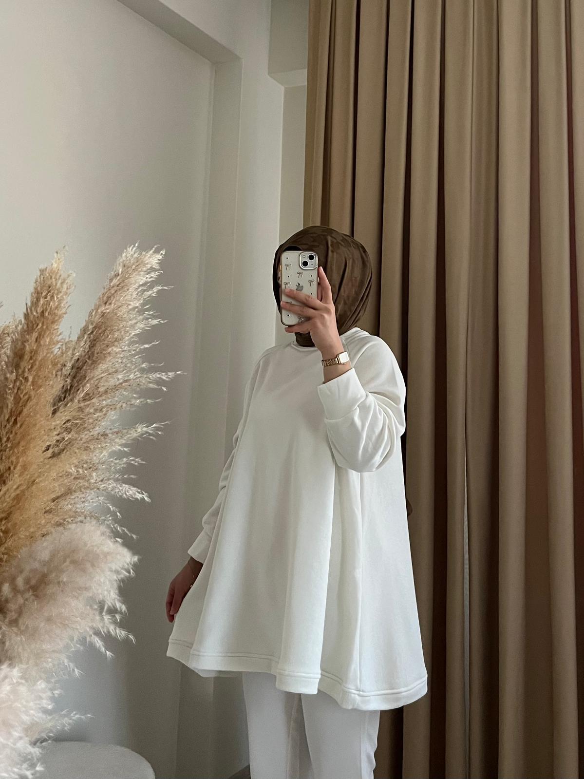 VOLANLI SWEAT/BEYAZ