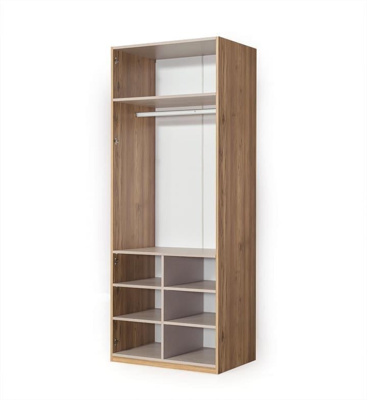 Dekorbizden İzgi Köşe Dolap (Ceviz-Siyah)9 kapak