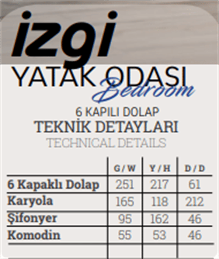 Dekorbizden İzgi Yatak Odası Takımı