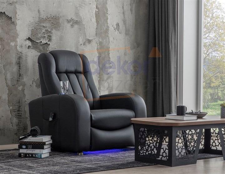 Dekorbizden Siesta Tekli Ev Sinema Koltuğu Masajlı