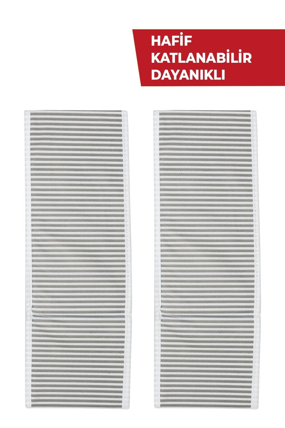 2'li Çekmece Ve Raf Düzenleyici Gri Gri Çizgili