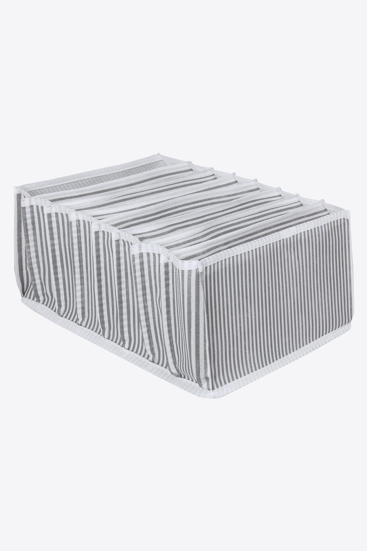 Akordiyon Organizer ( L ) Gri Gri Çizgili