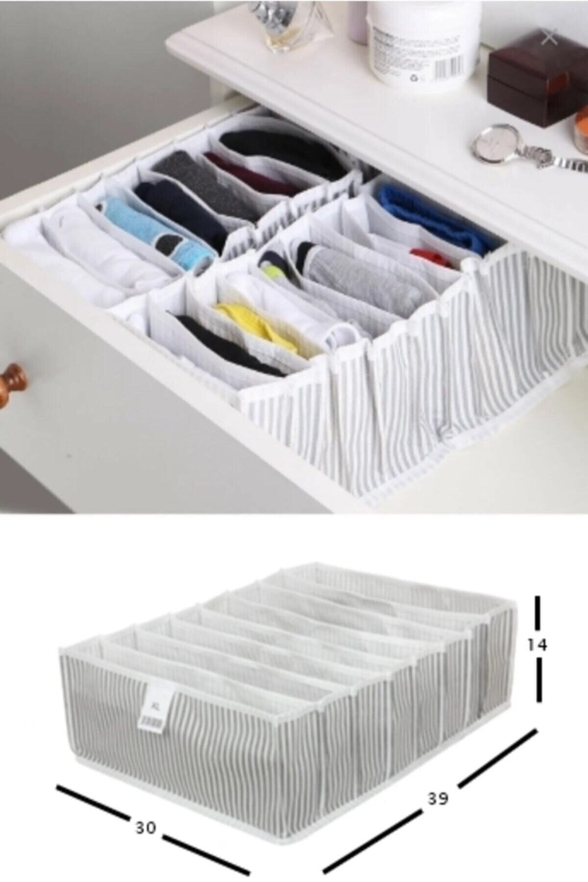 Akordiyon Organizer ( Xl ) Gri Gri Çizgili