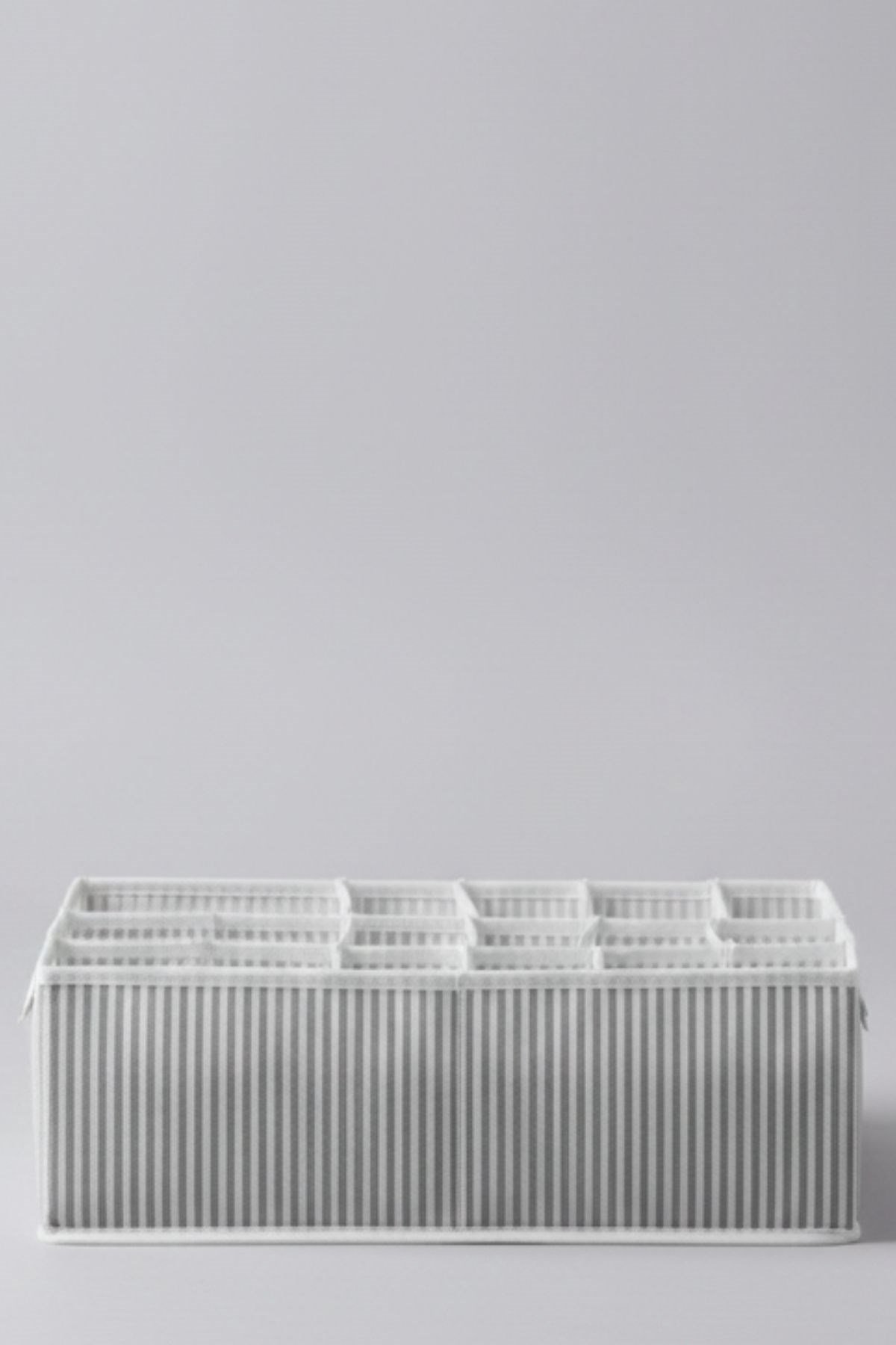 Akordiyon Organizer ( Xl ) Gri Gri Çizgili