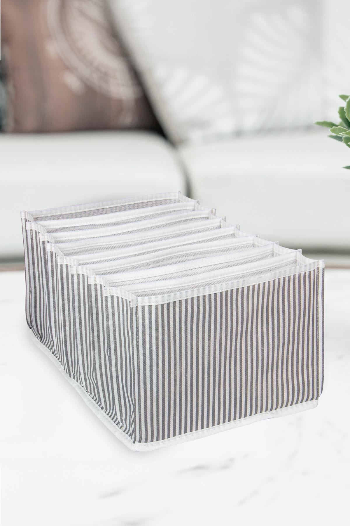 Akordiyon Organizer ( Xl ) Gri Gri Çizgili