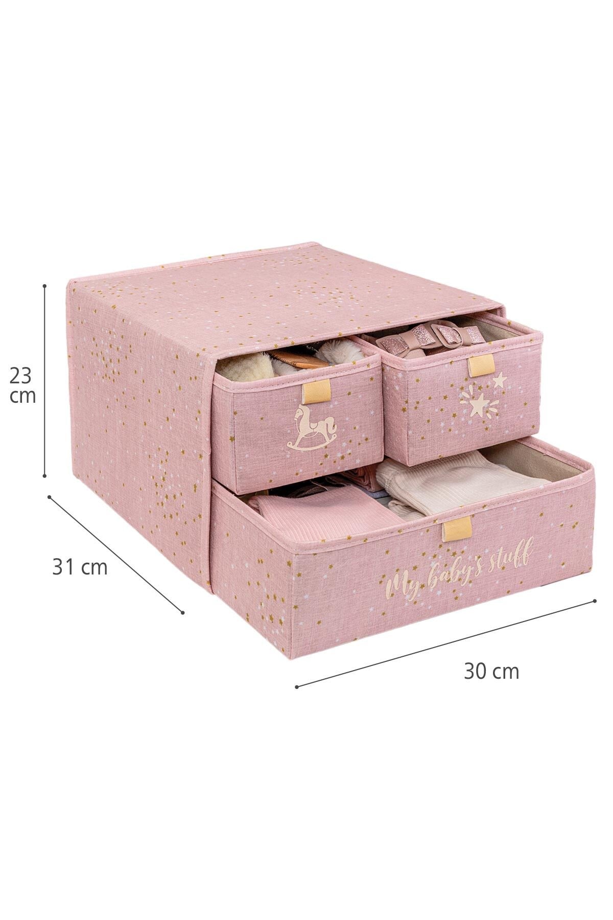 Baby 3 Bölmeli Çekmece Pembe