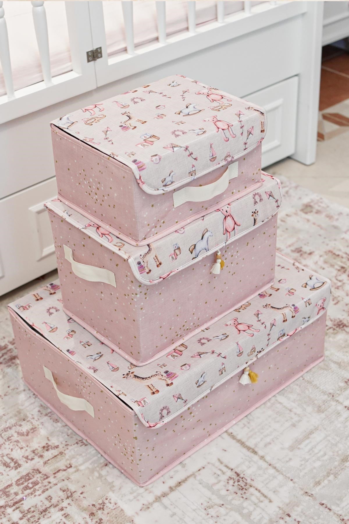 Çok Amaçlı Kapaklı Bebek Çekmece Düzenleyici Mini PEMBE