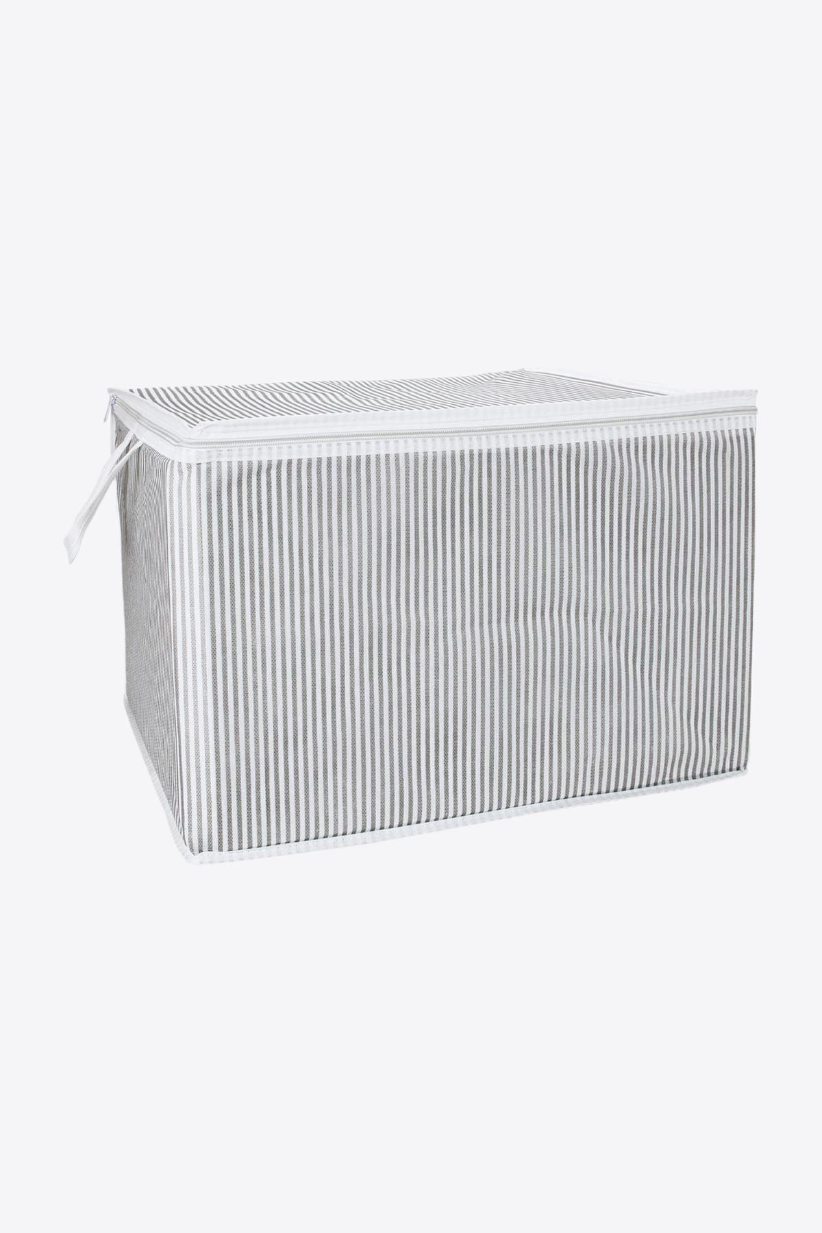 Kazak Hurcu Mini 45x40x30 Gri Gri Çizgili