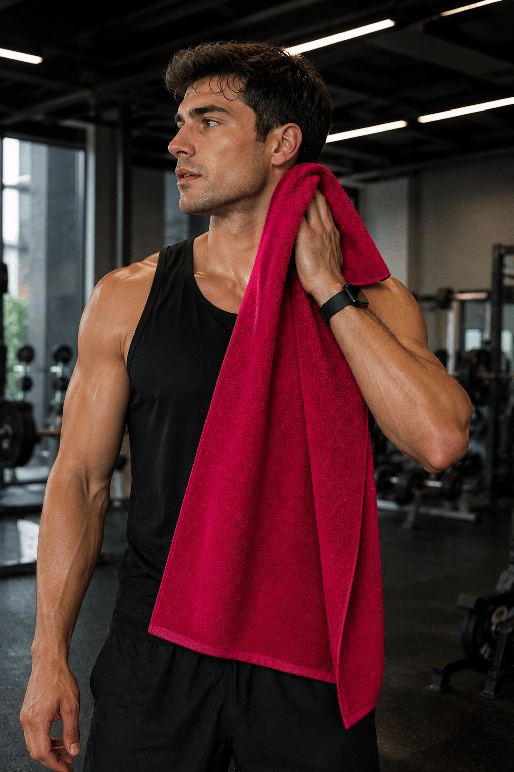 Kırmızı Spor Fitness Antrenman Havlusu 50x90 CM Kırmızı