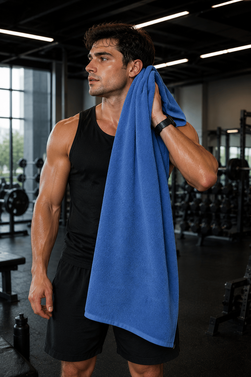 Lacivert Spor Fitness Antrenman Havlusu 50x90 CM Lacivert