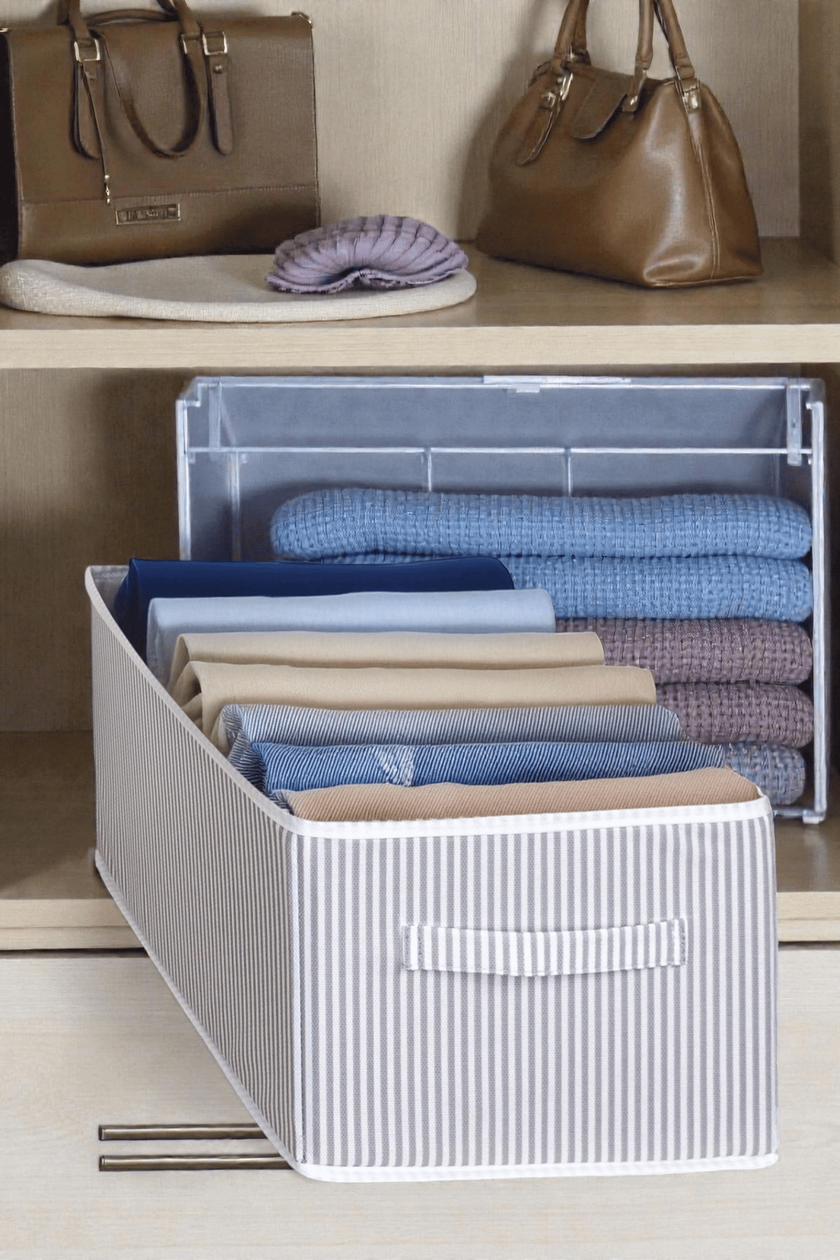 Pantolon Organizer Gri Çizgili Gri Çizgili