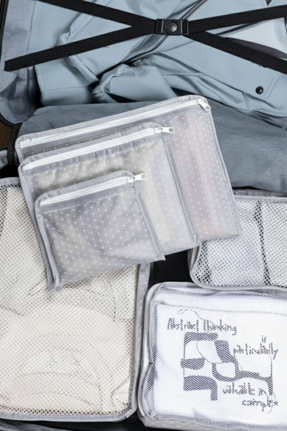 Puantiyeli 6 Lı Bavul Organizer Puantiyeli