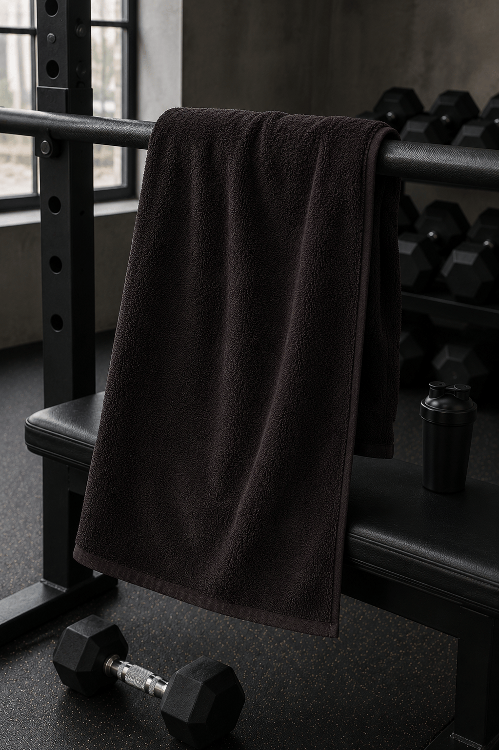 Siyah Spor Fitness Antrenman Havlusu 50x90 CM Siyah