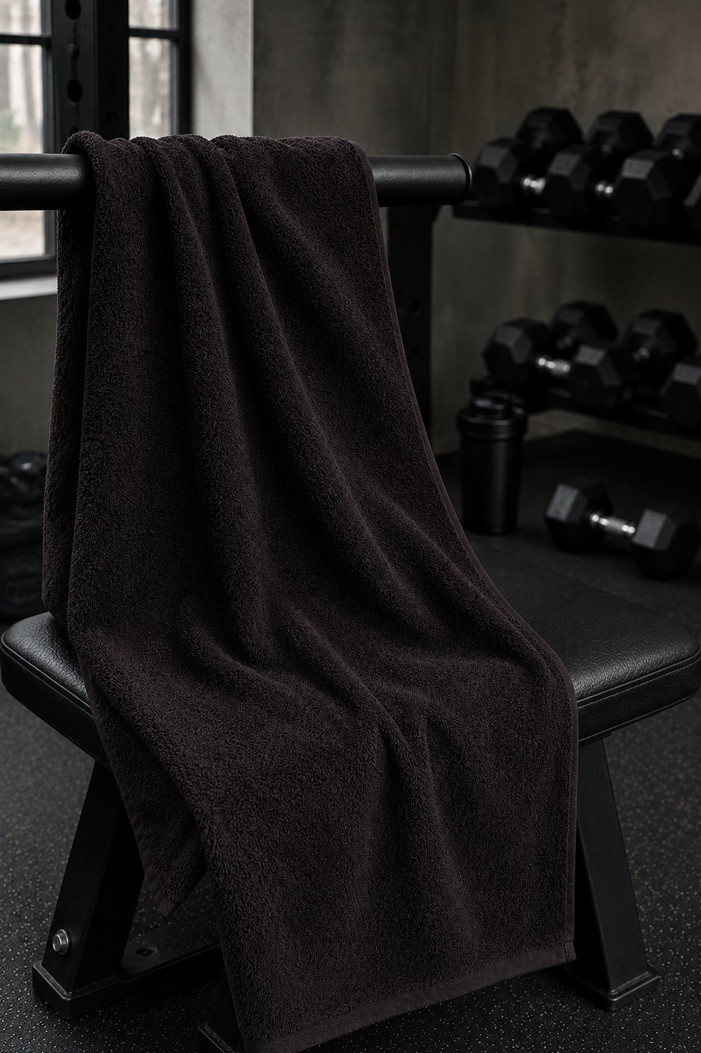 Siyah Spor Fitness Antrenman Havlusu 50x90 CM Siyah