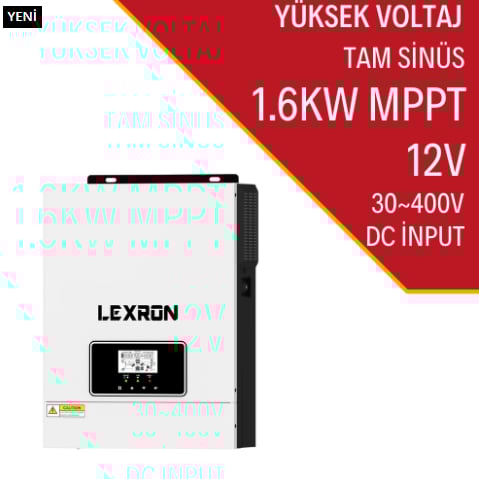 LEXRON 1.6KW MPPT 12V AKILLI İNVERTER YÜKSEK VOLTAJ